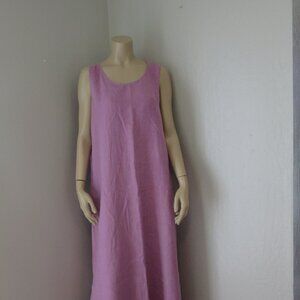 Lot of 3 Maxi Linen Dresses Size Large Various Colors & Brands